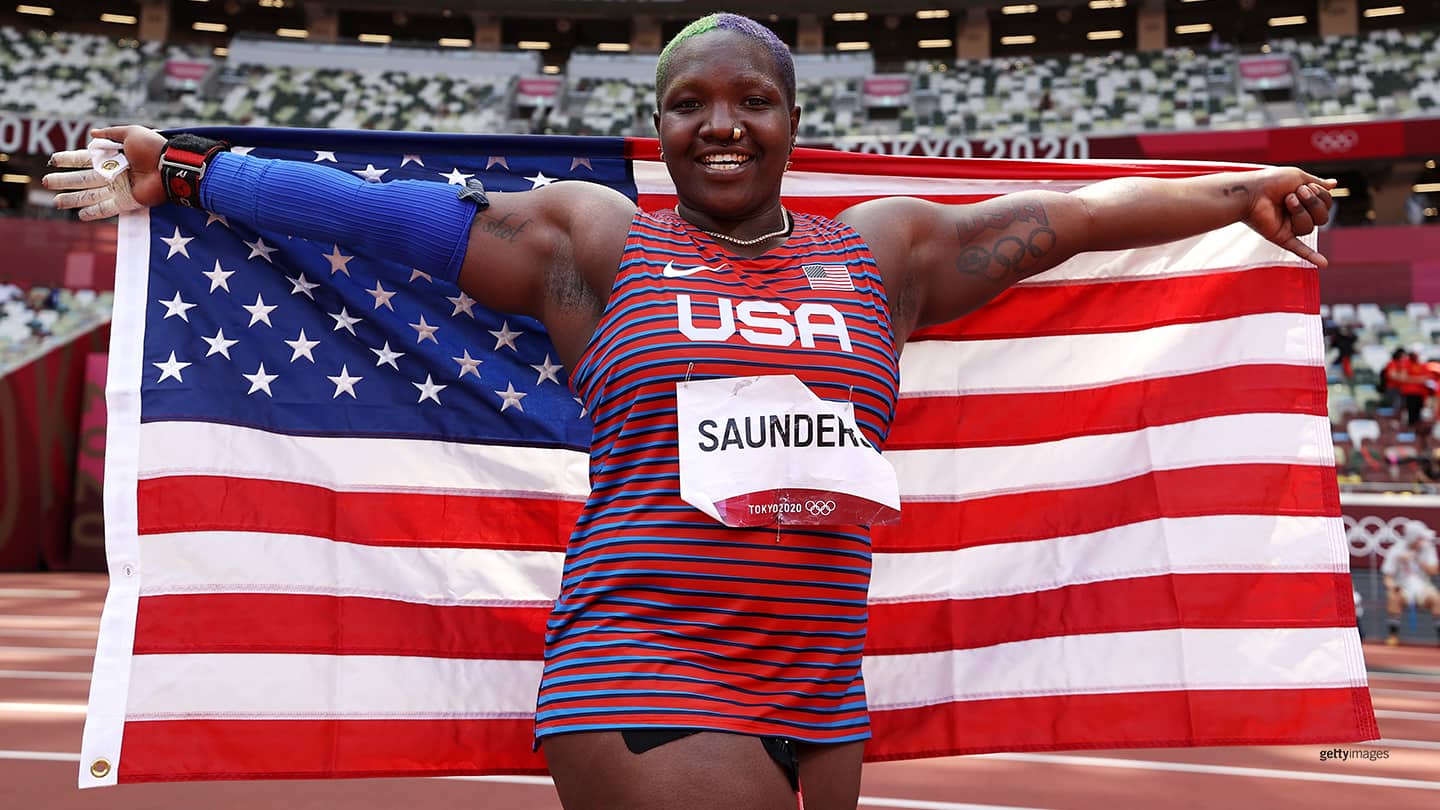 Team USA Raven Hulk Saunders Wins Silver Medal In Womens Shot Put
